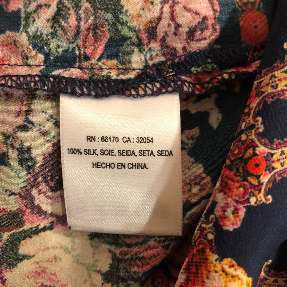 Anthro Kachel Garden tapestry print silk top 10 - Picture 9 of 12